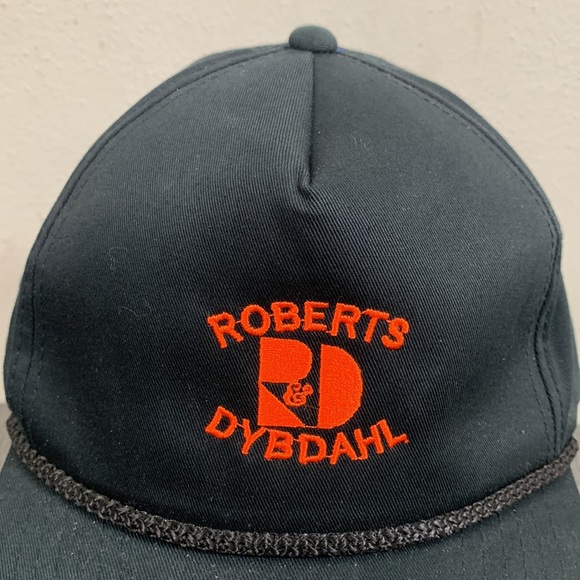Roberts & Dybdahl Rope Baseball Hat Mens OSFA Black Orange Strapback YoungAn - Picture 3 of 12